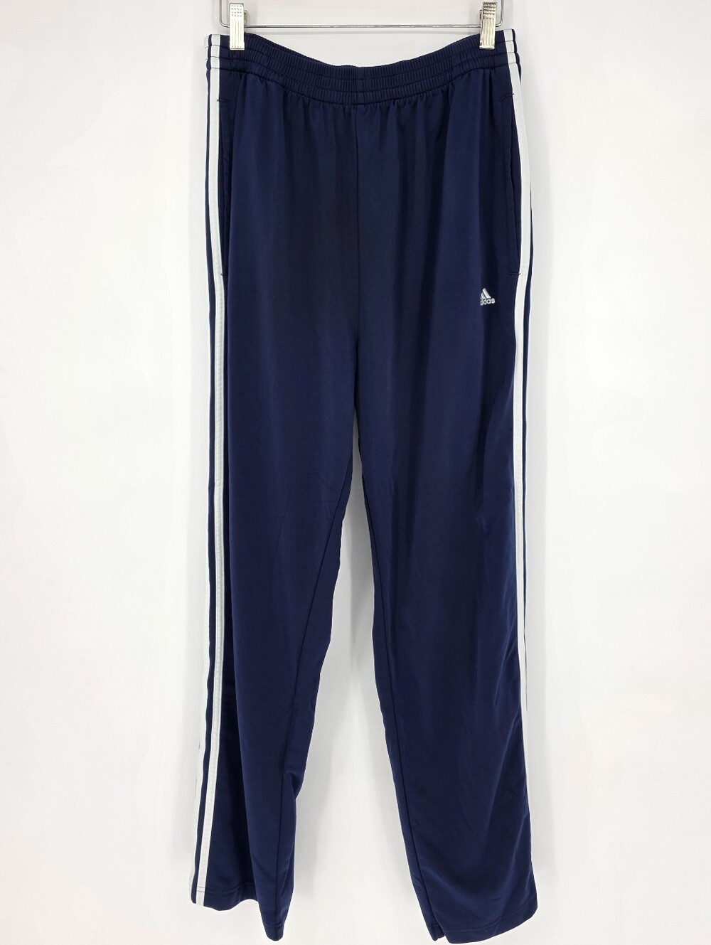 Vintage Adidas Breakaway Track Pants XL Navy Blue Snap Side Tear Away 3 Stripe